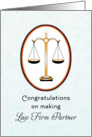 Making Law Firm Partner Card - Scales of Justice - Congratulations card