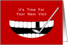 From Dentist / From Orthodontist Next Visit Reminder Card