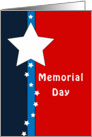 Memorial Day Greeting Card with Red, White and Blue Design and Stars card