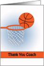 For Coach-Basketball Thank You Greeting Card-Basketball and Net card