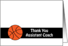 For Assistant Coach Thank You Basketball Assistant Coach Card