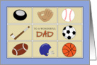 For Dad- For Father Happy Father’s Day Greeting Card with Sports Balls card