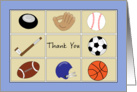 Thank You Greeting Card with Sports Theme card