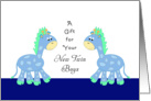 A Gift for Your New Twin Boys / Twin Sons Greeting Card-Blue Giraffes card