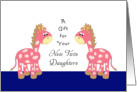 A Gift for New Twin Daughters/New Twin Girls Greeting Card-Giraffes card