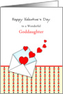 For Goddaughter Valentine Greeting Card-Envelope Filled with Hearts card