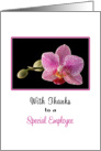Employee Thank You Greeting Card with Purple Orchid card