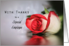 For Employee Thank You Greeting Card with Rose card