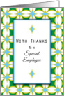 Employee Thank You Greeting Card-Green Blue Diamond Background card