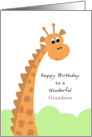 For Grandson Birthday Greeting Card with Giraffe card