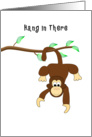 Get Well Feel Better Greeting Card Monkey Hanging from Branch card