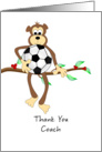 Thank You Soccer Coach / Futbol Coach-Monkey and Soccer Ball, Futbol card