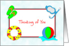 Thinking of You Away at Summer Camp-Beach Ball Snorkel Swimming card