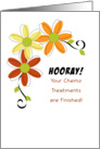 Last Round of Chemo Greeting Card-Orange Flowers-Hooray card