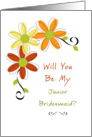 For Junior Bridesmaid-Be My Junior Bridesmaid-Three Autumn Flowers card