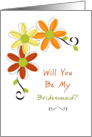 For Bridesmaid-Be My Bridesmaid Greeting Card-Three Autumn Flowers card