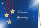 Christmas Greeting Card-Season’s Greetings-Three Tan Stars card