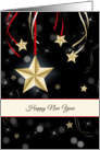 Happy New Year Card-Gold Star Look card