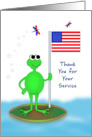 Thank You Troops Greeting Card for Servicemen-Patriotic-Frog-Lily Pad card