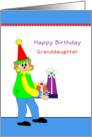 Granddaughter Birthday Card with Clown and Presents card