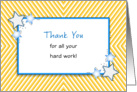 Employee Thank You Greeting Card-Stars over Abstract Striped Backgroun card