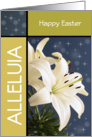 Religious Happy Easter Greeting Card-White Lilies-Alleluia card