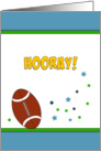 Football Themed Last Radiation Treatment Card-Hooray & Stars card