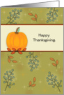 General Thanksgiving Greeting Card-Pumpkin and Leaves card