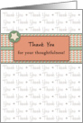 Retro Thank You for Your Thoughtfulness Card