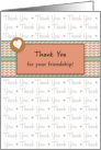 Retro Thank You for your Friendship Card