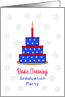 Basic Training Graduation Party Invitation Card-Blue Cake-Red Candle card