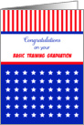 Basic Training Graduation Greeting Card-Patriotic-Stars- Stripes card