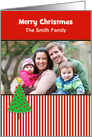 Customizable Christmas Photo Greeting Card with Tree card