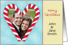 Customizable Candy Cane Heart Photo Card