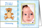 Customizable Christening Invitation for Boy Photo Invitation Card