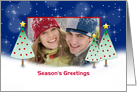 Customizable Christmas Photo Card with Christmas Trees card