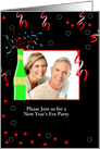 New Year’s Party Invitation-Photo Card-Champagne Streamer-Customizable card