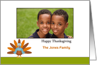 Thanksgiving Photo Card with Turkey Design-Customizable Text card