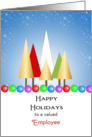 For Employee Christmas Card-Christmas Trees-Ornaments-Snow Scene card