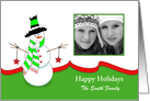 Customizable Snowman Christmas Photo Card