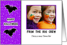 Halloween Customizable Photo Card with Bats-Boo Crew card