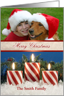 Christmas Candy Cane Candles Photo Card