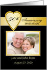 50th Wedding Anniversary Photo Card Invitation-Gold Look Heart card