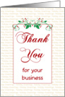 Customer Christmas Holiday Greetings Thank You for Your Business Card