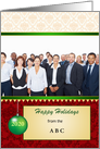 Business Christmas Holiday Photo Card with Ornament card