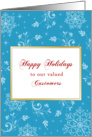 Customer Business Christmas Card with Snowflakes-Happy Holidays card