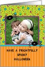 Halloween Photo Card with Spiders and Retro Background Card