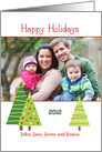 Christmas Trees Photo Greeting Card-Happy Holidays-Customizable Text card