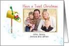 Christmas Photo Card with Mail Box, Bird, Envelopes - Tweet card