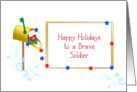 Soldier Patriotic Christmas Greeting Card-Mail Box, Bird, Mail, Stars card